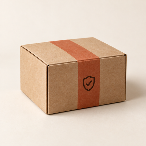 Caja de envío protegido VELUTÍ con sello de seguridad